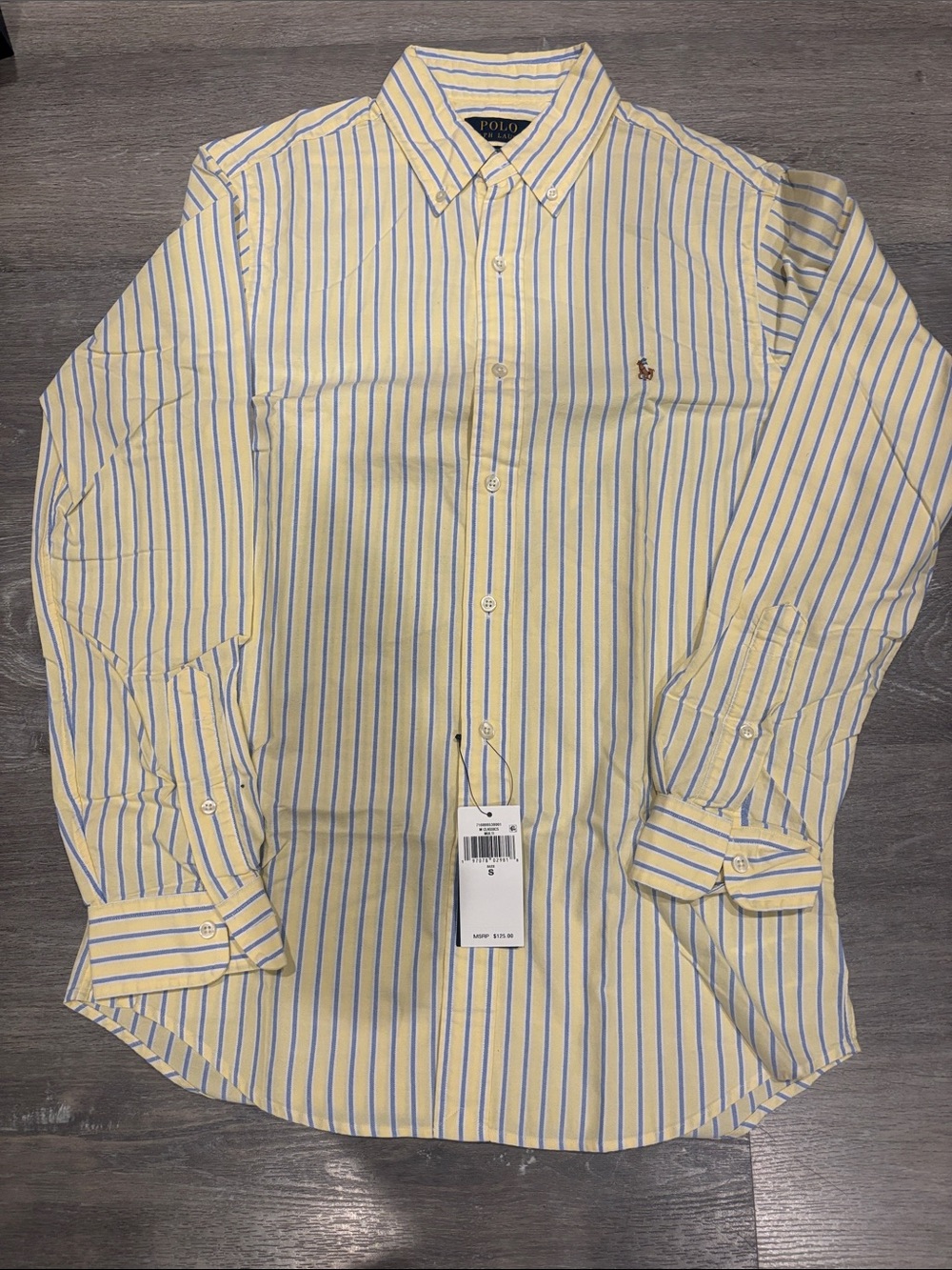 Polo by Ralph Lauren Yellow and Blue Striped Button-Down Shirt